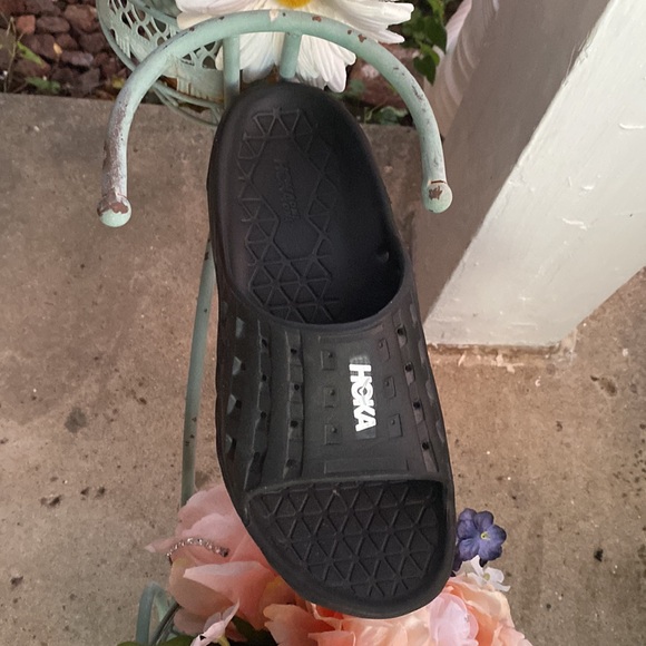 Hoka Women's Ora Recovery Sandal Size 9 Platform Sport Slide Triple Black READ - Picture 16 of 17